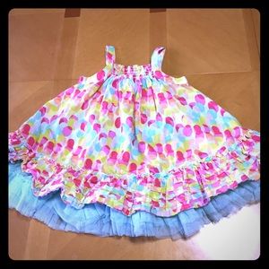 Super cute, flowy ruffled multicolored dress